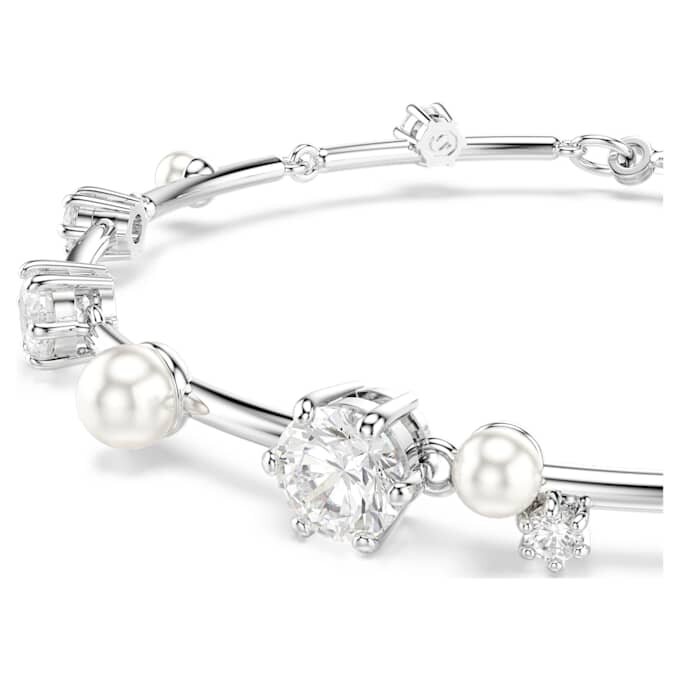 Constella-armbånd med krystalperler, runde slibninger, hvidt, rhodiumbelagt Constella-armbånd med krystalperler, runde slibninger, hvidt, rhodiumbelagt
