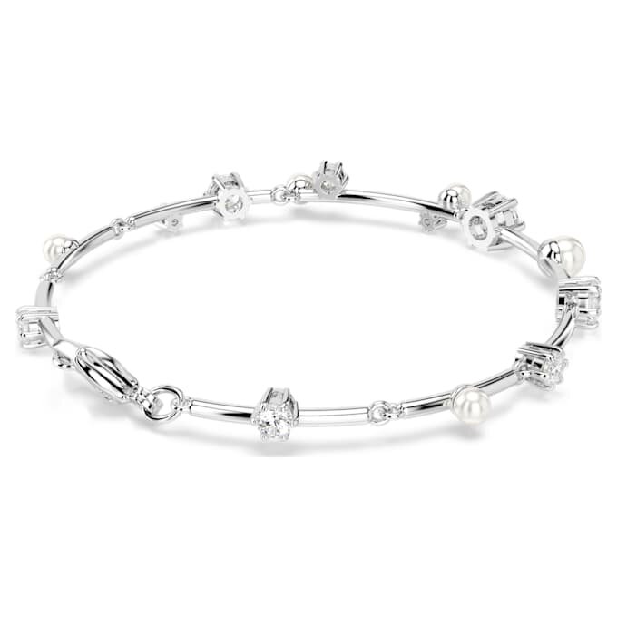 Constella-armbånd med krystalperler, runde slibninger, hvidt, rhodiumbelagt Constella-armbånd med krystalperler, runde slibninger, hvidt, rhodiumbelagt