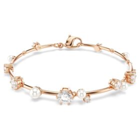 Constella-armbånd med krystalperler, runde slibninger, hvidt, rosaguldbelagt Constella-armbånd med krystalperler, runde slibninger, hvidt, rosaguldbelagt