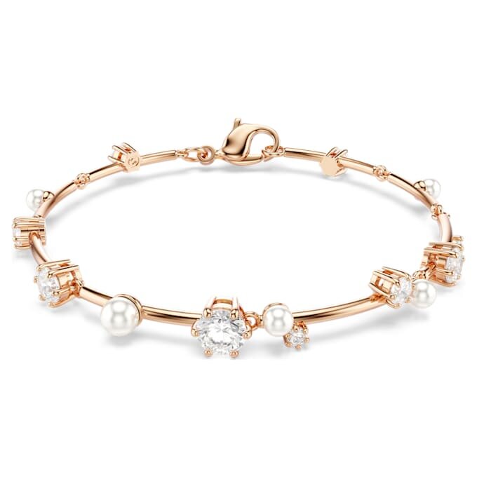 Constella-armbånd med krystalperler, runde slibninger, hvidt, rosaguldbelagt Constella-armbånd med krystalperler, runde slibninger, hvidt, rosaguldbelagt