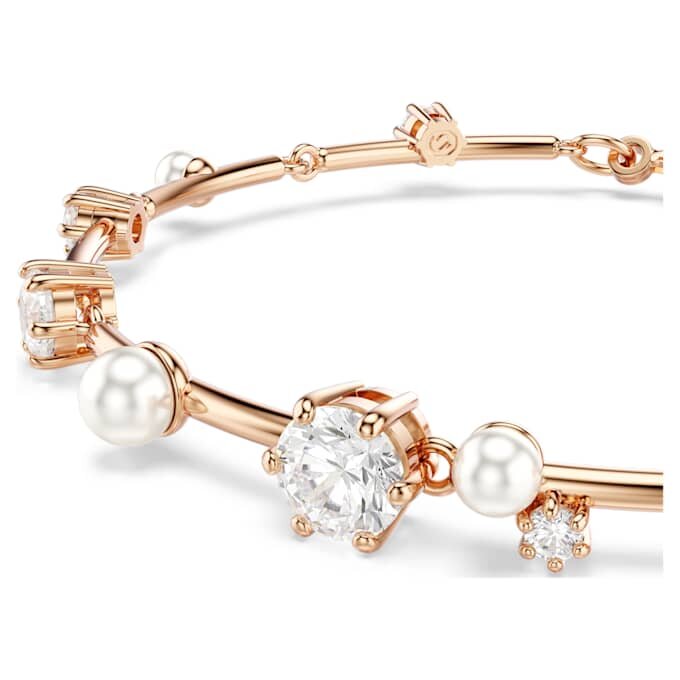Constella-armbånd med krystalperler, runde slibninger, hvidt, rosaguldbelagt Constella-armbånd med krystalperler, runde slibninger, hvidt, rosaguldbelagt
