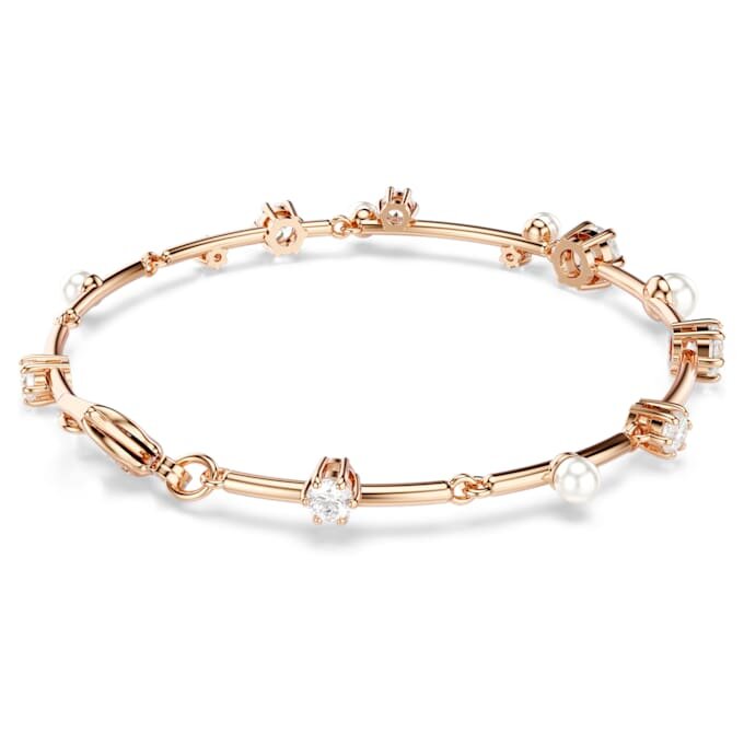 Constella-armbånd med krystalperler, runde slibninger, hvidt, rosaguldbelagt Constella-armbånd med krystalperler, runde slibninger, hvidt, rosaguldbelagt