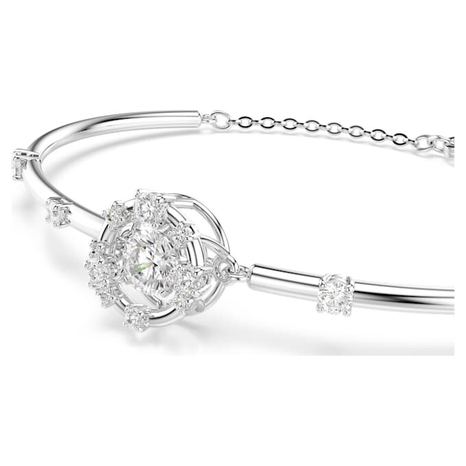 Constella armring, rundslibning, dansende sten, hvid, rhodineret Constella armring, rundslibning, dansende sten, hvid, rhodineret