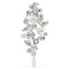 Constella-broche med krystalperle, rundslibet, hvid, rhodiumbelagt