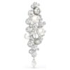 Constella-broche med krystalperle, rundslibet, hvid, rhodiumbelagt