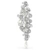 Constella-broche med krystalperle, rundslibet, hvid, rhodiumbelagt