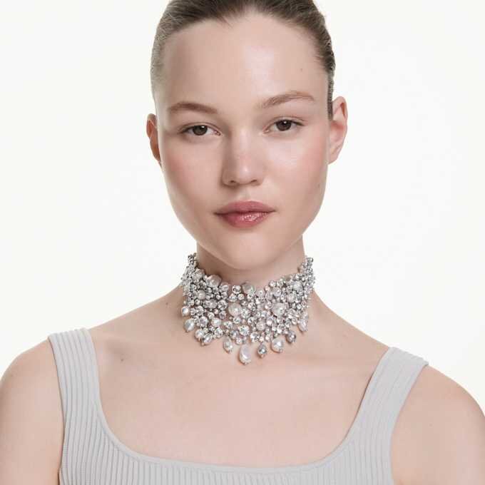 Constella Choker Krystalperle, rundslibning, hvid, rhodineret Constella Choker Krystalperle, rundslibning, hvid, rhodineret