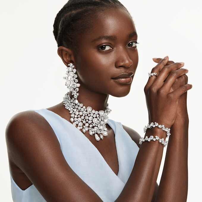 Constella Choker Krystalperle, rundslibning, hvid, rhodineret Constella Choker Krystalperle, rundslibning, hvid, rhodineret