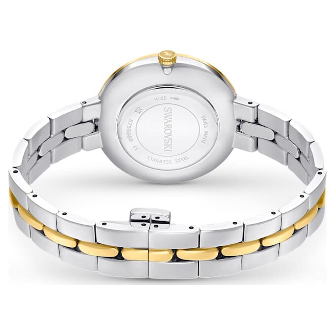 Cosmopolitan-ure, fremstillet i Schweiz, metalarmbånd, sølvfarvet, finish i blandede metaller Cosmopolitan-ure, fremstillet i Schweiz, metalarmbånd, sølvfarvet, finish i blandede metaller
