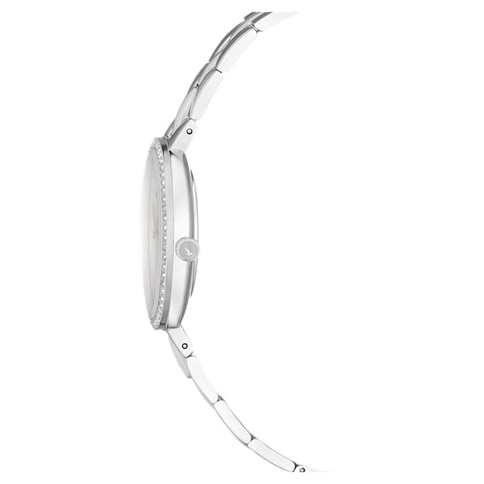Cosmopolitan-ure, fremstillet i Schweiz, metalarmbånd, sølvfarvet, rustfrit stål Cosmopolitan-ure, fremstillet i Schweiz, metalarmbånd, sølvfarvet, rustfrit stål