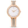 Crystalline armbåndsur, fremstillet i Schweiz, metalarmbånd, beige, rosaguld-farvet finish Crystalline armbåndsur, fremstillet i Schweiz, metalarmbånd, beige, rosaguld-farvet finish