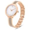 Crystalline armbåndsur, fremstillet i Schweiz, metalarmbånd, beige, rosaguld-farvet finish Crystalline armbåndsur, fremstillet i Schweiz, metalarmbånd, beige, rosaguld-farvet finish