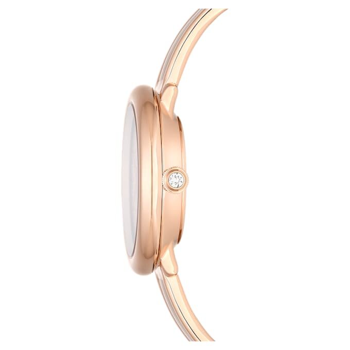 Crystalline armbåndsur, fremstillet i Schweiz, metalarmbånd, beige, rosaguld-farvet finish Crystalline armbåndsur, fremstillet i Schweiz, metalarmbånd, beige, rosaguld-farvet finish