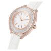 Crystalline Aura-ur, fremstillet i Schweiz, læderrem, hvid, rosaguld-farvet finish Crystalline Aura-ur, fremstillet i Schweiz, læderrem, hvid, rosaguld-farvet finish