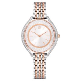 Crystalline Aura-ur, fremstillet i Schweiz, metalarmbånd, rosaguldfarvet, blandet metalfinish