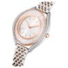 Crystalline Aura-ur, fremstillet i Schweiz, metalarmbånd, rosaguldfarvet, blandet metalfinish