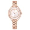 Crystalline Aura-ur, fremstillet i Schweiz, metalarmbånd, rosaguldfarvet, rosaguldfarvet finish