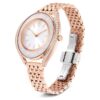 Crystalline Aura-ur, fremstillet i Schweiz, metalarmbånd, rosaguldfarvet, rosaguldfarvet finish
