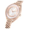 Crystalline Aura-ur, fremstillet i Schweiz, metalarmbånd, rosaguldfarvet, rosaguldfarvet finish