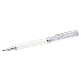 Crystalline kuglepen, hvid, hvidlakeret, forkromet