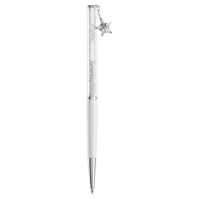 Crystalline kuglepen, hvid, hvidlakeret, forkromet