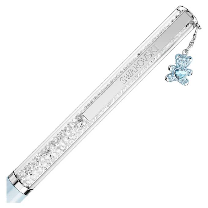 Crystalline kuglepen Teddy, blå, blålakeret, forkromet Crystalline kuglepen Teddy, blå, blålakeret, forkromet