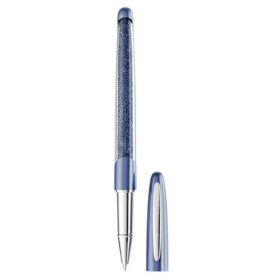 Crystalline rollerball-pen, blå, forkromet