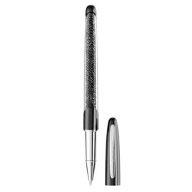 Crystalline rollerball-pen, sort, forkromet
