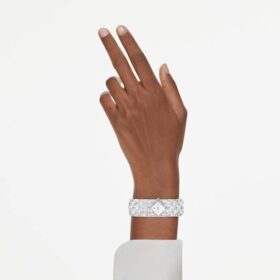 Curiosa armbåndsur med krystalarmbånd, sølvfarvet, rustfrit stål