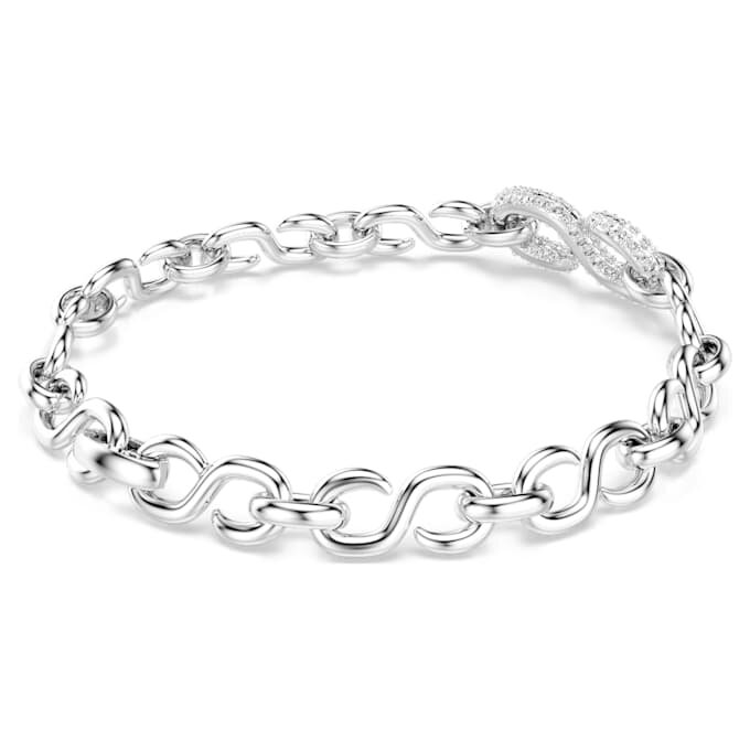 Dextera-armbånd med runde krystaller, hvidt, rhodineret Dextera-armbånd med runde krystaller, hvidt, rhodineret