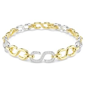 Dextera-armbånd med runde slibninger, hvidt, blandet metalfinish Dextera-armbånd med runde slibninger, hvidt, blandet metalfinish