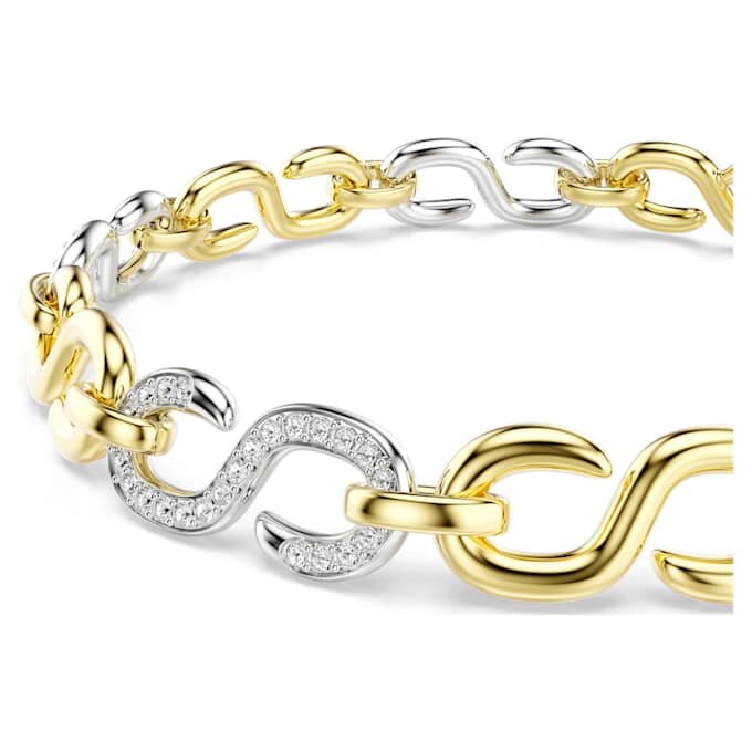 Dextera-armbånd med runde slibninger, hvidt, blandet metalfinish Dextera-armbånd med runde slibninger, hvidt, blandet metalfinish