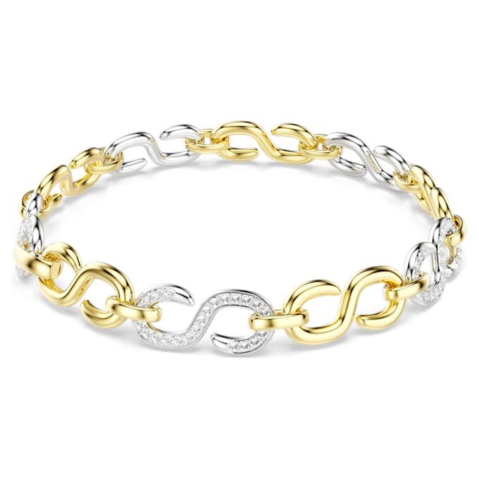 Dextera-armbånd med runde slibninger, hvidt, blandet metalfinish Dextera-armbånd med runde slibninger, hvidt, blandet metalfinish