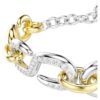 Dextera-armbånd med runde slibninger, T-bar, hvid, blandet metalfinish Dextera-armbånd med runde slibninger, T-bar, hvid, blandet metalfinish