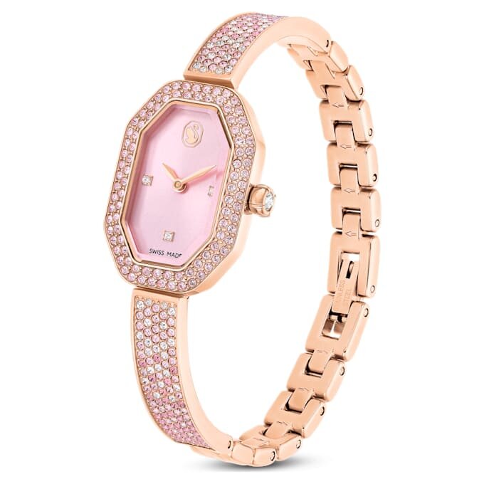 Dextera armbåndsur, fremstillet i Schweiz, metalarmbånd, lyserød, rosaguldbelagt Dextera armbåndsur, fremstillet i Schweiz, metalarmbånd, lyserød, rosaguldbelagt