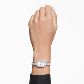 Dextera armbåndsur, fremstillet i Schweiz, metalarmbånd, sølvfarvet, rustfrit stål