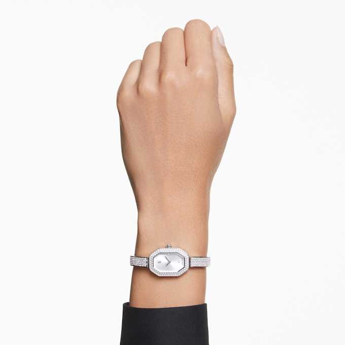 Dextera armbåndsur, fremstillet i Schweiz, metalarmbånd, sølvfarvet, rustfrit stål Dextera armbåndsur, fremstillet i Schweiz, metalarmbånd, sølvfarvet, rustfrit stål