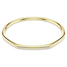 Dextera-armring i ottekantet form, rundslibede krystaller, hvid, forgyldt Dextera-armring i ottekantet form, rundslibede krystaller, hvid, forgyldt