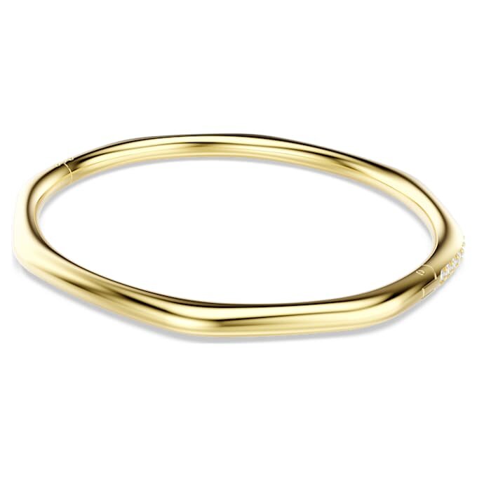 Dextera-armring i ottekantet form, rundslibede krystaller, hvid, forgyldt Dextera-armring i ottekantet form, rundslibede krystaller, hvid, forgyldt