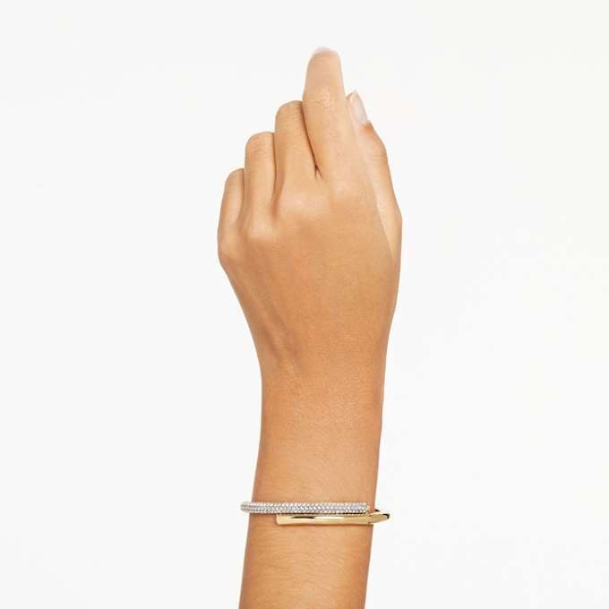 Dextera armring med magnetlås, hvid, guldbelagt Dextera armring med magnetlås, hvid, guldbelagt