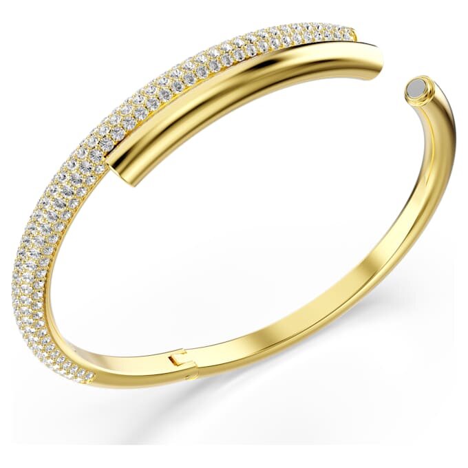 Dextera armring med magnetlås, hvid, guldbelagt Dextera armring med magnetlås, hvid, guldbelagt