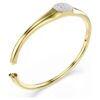 Dextera-armring med rundslibede krystaller, hvid, guldbelagt Dextera-armring med rundslibede krystaller, hvid, guldbelagt