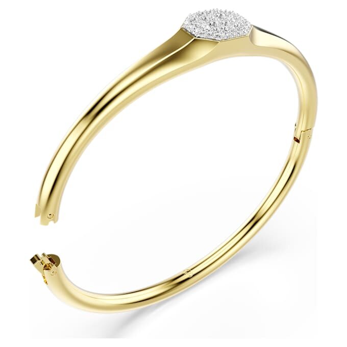 Dextera-armring med rundslibede krystaller, hvid, guldbelagt Dextera-armring med rundslibede krystaller, hvid, guldbelagt