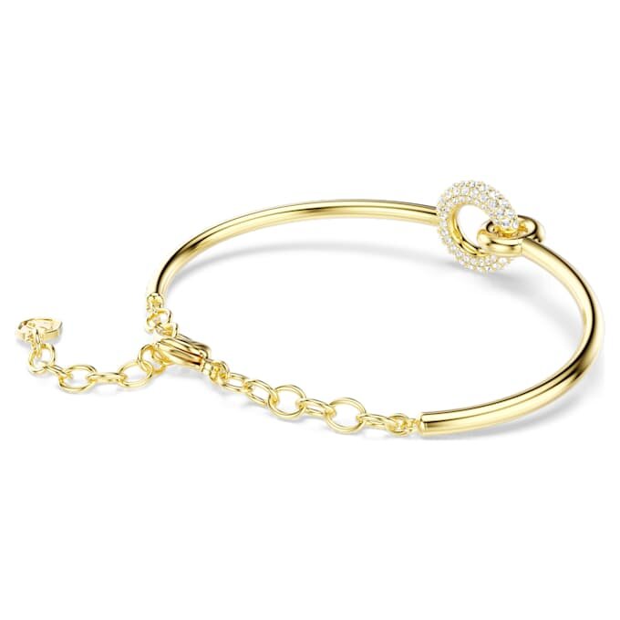 Dextera-armring med rundslibede krystaller, hvid, guldbelagt Dextera-armring med rundslibede krystaller, hvid, guldbelagt