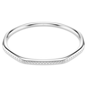 Dextera armring, ottekantet form, rundslibede krystaller, hvid, rhodineret Dextera armring, ottekantet form, rundslibede krystaller, hvid, rhodineret