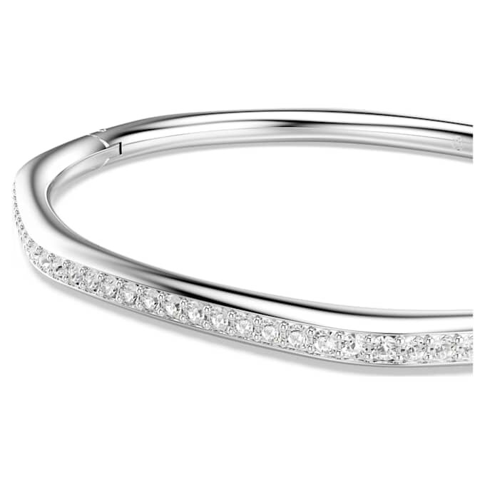 Dextera armring, ottekantet form, rundslibede krystaller, hvid, rhodineret Dextera armring, ottekantet form, rundslibede krystaller, hvid, rhodineret