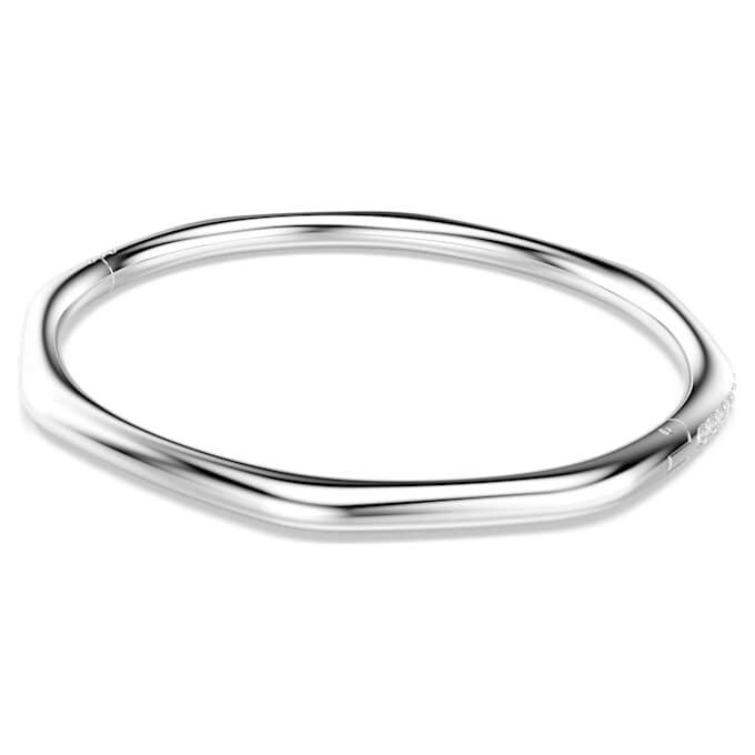 Dextera armring, ottekantet form, rundslibede krystaller, hvid, rhodineret Dextera armring, ottekantet form, rundslibede krystaller, hvid, rhodineret