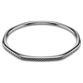 Dextera armring, ottekantet, rundslibet, hvid, rutheniumbelagt Dextera armring, ottekantet, rundslibet, hvid, rutheniumbelagt