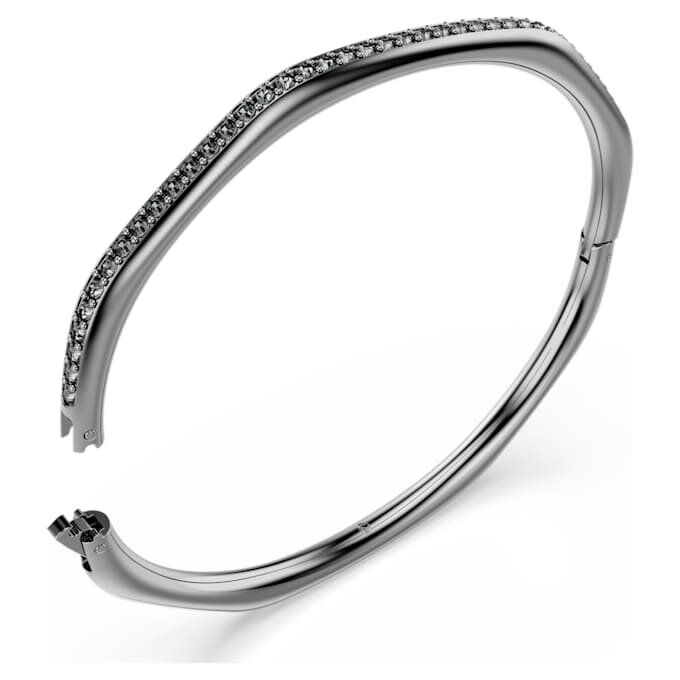 Dextera armring, ottekantet, rundslibet, hvid, rutheniumbelagt Dextera armring, ottekantet, rundslibet, hvid, rutheniumbelagt