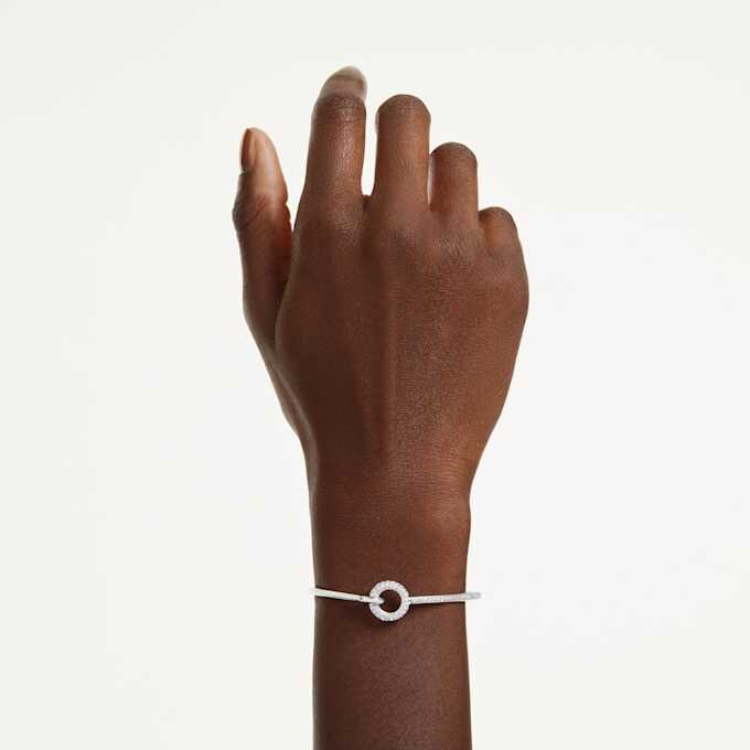Dextera armring, rundslibet, hvid, rhodiumbelagt Dextera armring, rundslibet, hvid, rhodiumbelagt